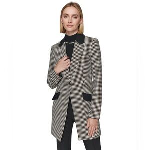 KARL LAGERFELD PARIS
Women's Checkered One-Button Blazer